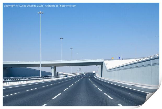 Newly built expressway Highway Print by Lucas D'Souza