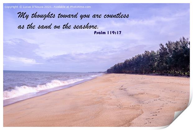 Like sand on the seashore Print by Lucas D'Souza