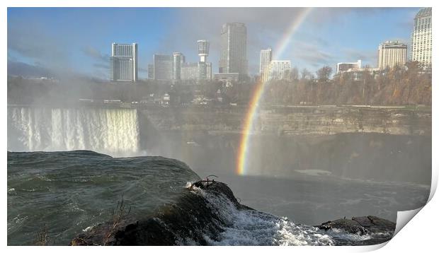 Rainbow at Niagara falls Print by Daryl Pritchard videos