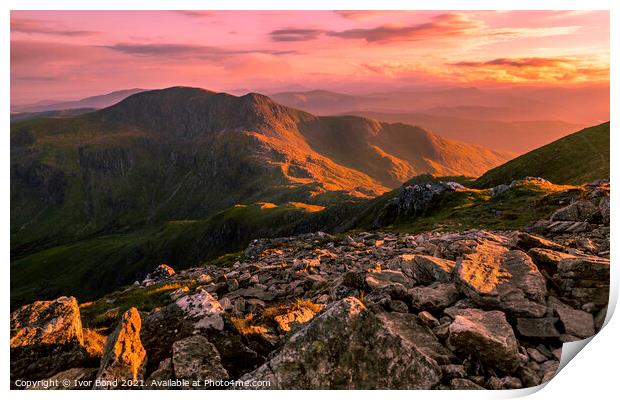 Stuc A'Chroin Sunset, Scotland Print by Ivor Bond