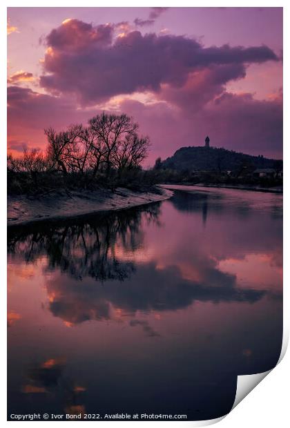 Wallace Monument and River Forth Print by Ivor Bond