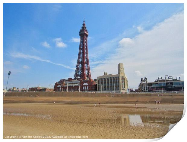 Blackpool tower Print by Victoria Copley