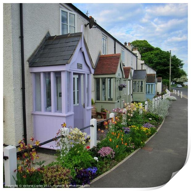 Colourful Cottages Print by Victoria Copley