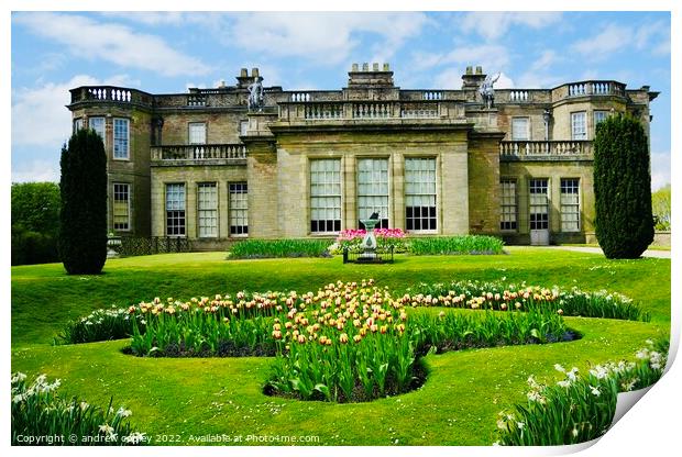 The Grand House at Lyme Park Print by andrew copley