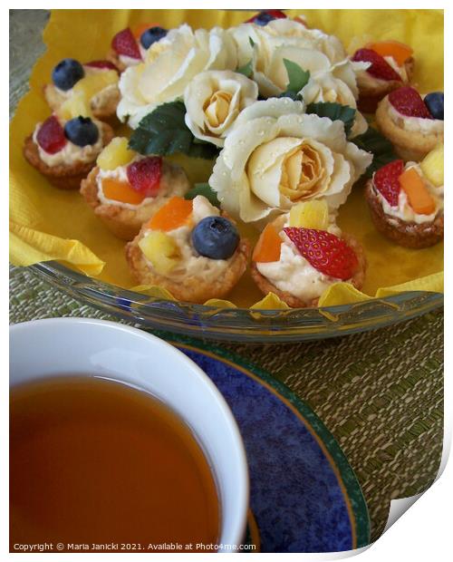 Tea and Tarts Print by Maria Janicki