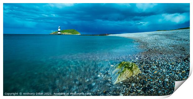 Penmon Lighthouse.  Print by Anthony Dillon
