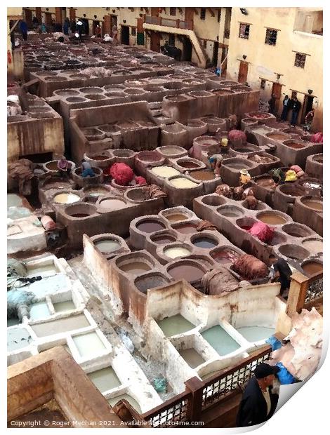 An Immersive Experience in Fez's Leather Tanneries Print by Roger Mechan