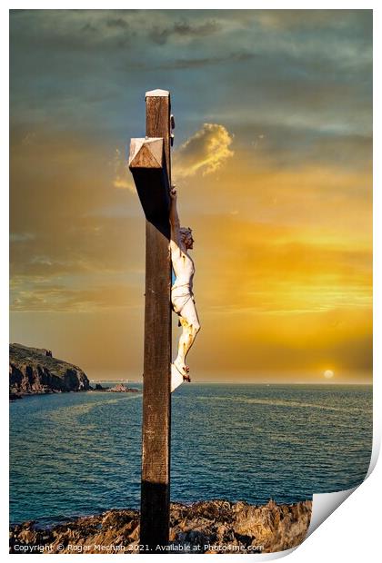 Crucifixion at Collioure Print by Roger Mechan