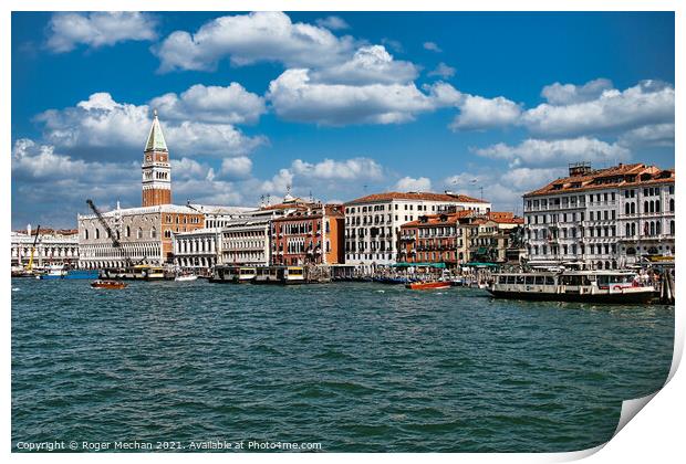 Venice's Enchanting Waterfront Print by Roger Mechan