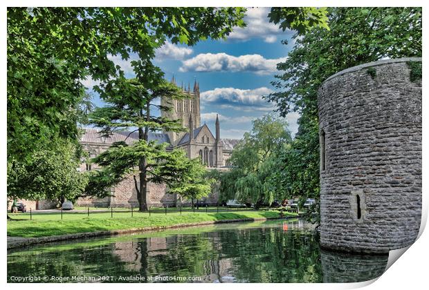 Enchanting Wells Cathedral Moat Print by Roger Mechan