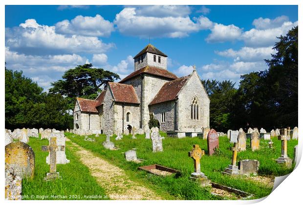 Ancient Beauty: St Mary's Church Breamore Print by Roger Mechan