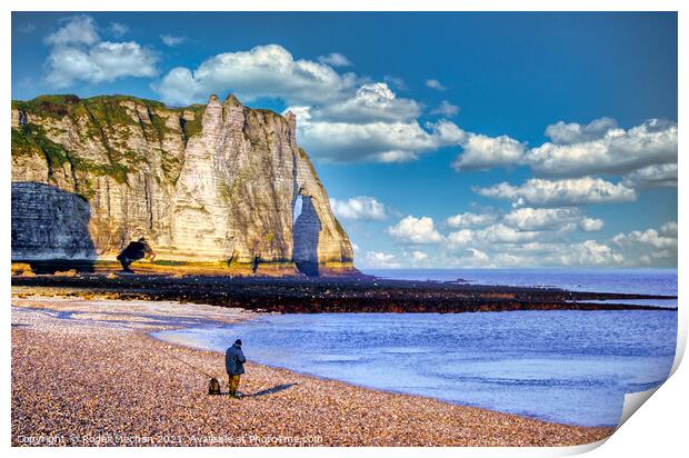 Solitude in the Shadow of Cliffs Print by Roger Mechan