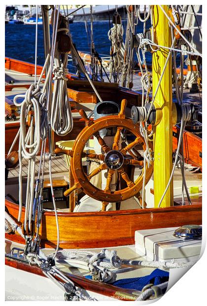 The deck of a classic sailing vessel   Print by Roger Mechan