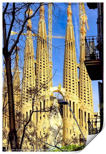 Gaudi's Masterpiece: A Towering View Print by Roger Mechan