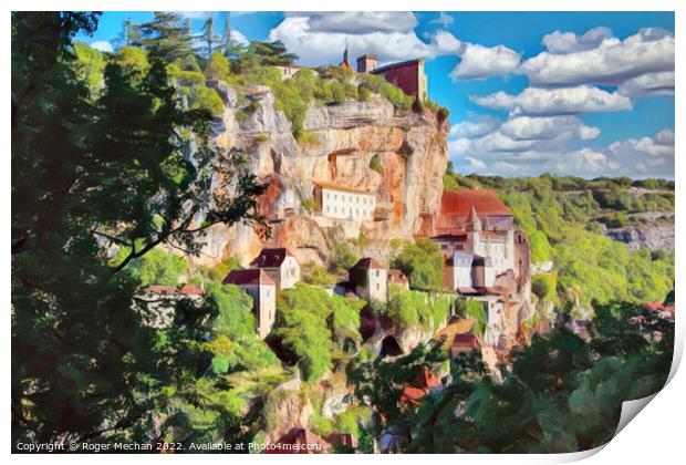 The Enchanting Houses of Rocamadour Print by Roger Mechan