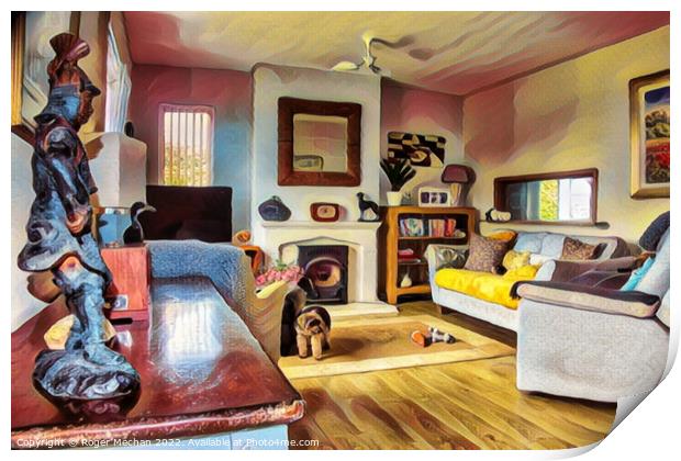 Vibrant Pop-Art living room Print by Roger Mechan