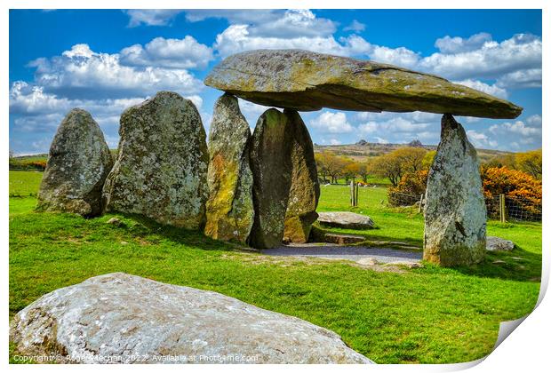 The Ancient Dolmen of Pentre Ifan Print by Roger Mechan