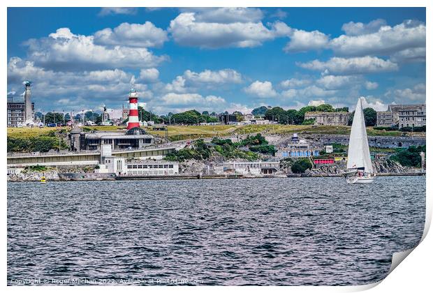 Plymouth Hoe and Foreshore Print by Roger Mechan