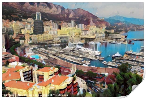 Glitz and Glamour in Monte Carlo Print by Roger Mechan