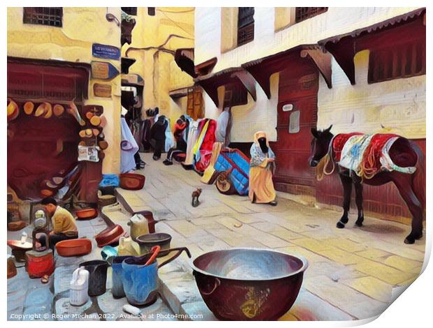 Secrets of Marrakech's Hidden Alleyways Print by Roger Mechan