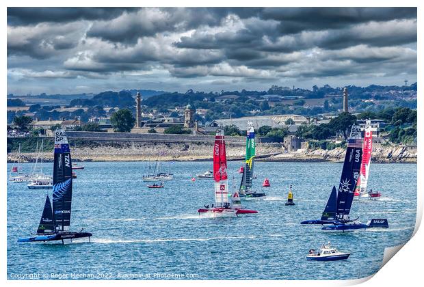 Racing Reigns in Plymouth Sound Print by Roger Mechan