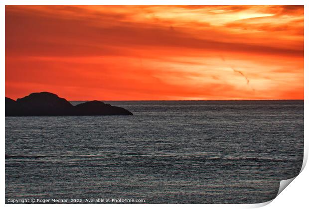 Serene Ramsey Island Sunset Print by Roger Mechan