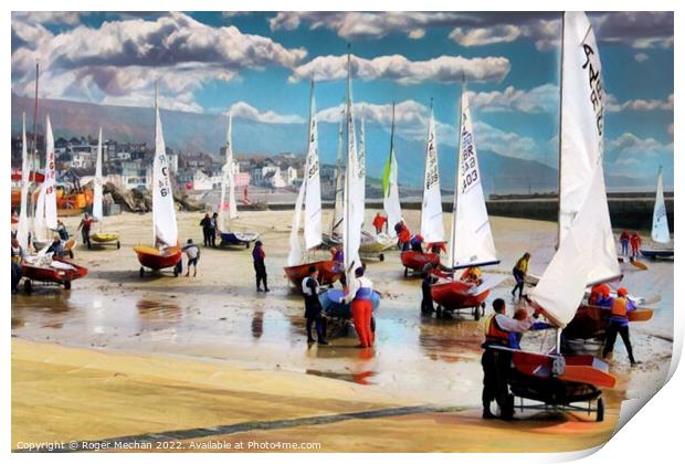 Sailing Haven on the Jurassic Coast Print by Roger Mechan