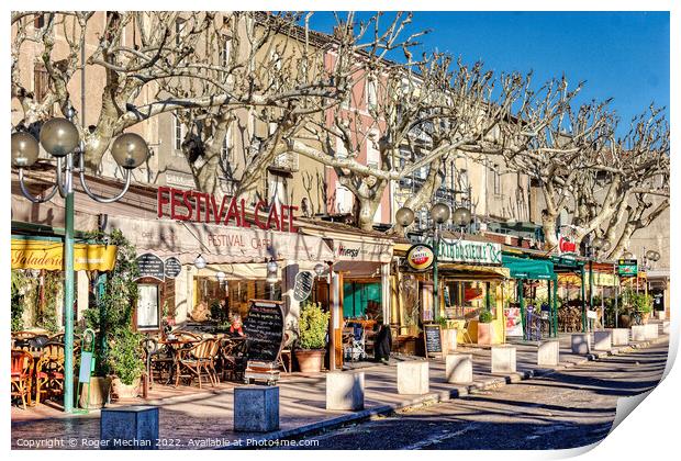A Serene Moment in Vaison-la-Romaine Print by Roger Mechan