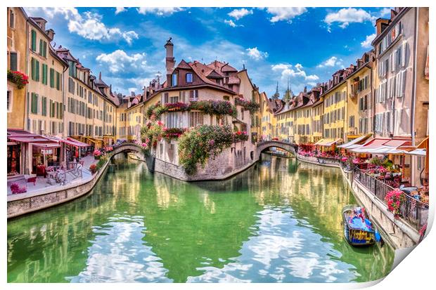 Colours of Annecy Print by Roger Mechan