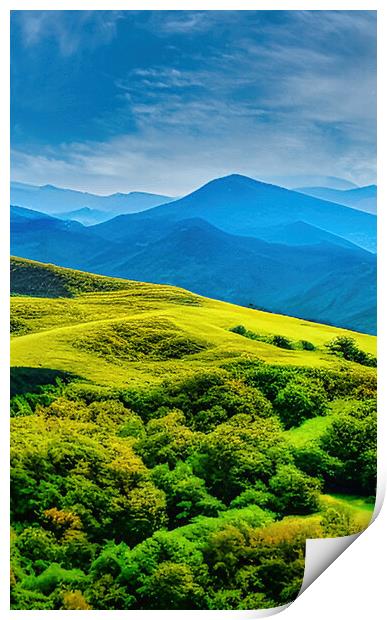 Mountain Landscape Print by Roger Mechan