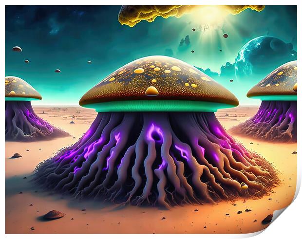 Fungus Kingdom Print by Roger Mechan