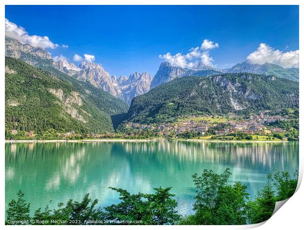 Lake Molveno and the Italian Dolomites Print by Roger Mechan
