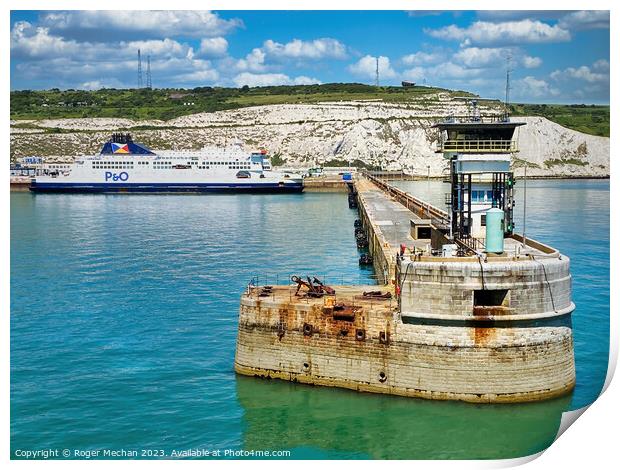 Dover Port and ferry Print by Roger Mechan