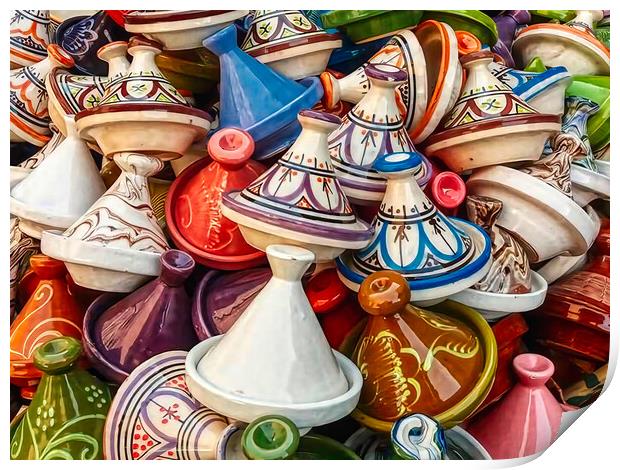 "Vibrant Symphony of Tagines" Print by Roger Mechan