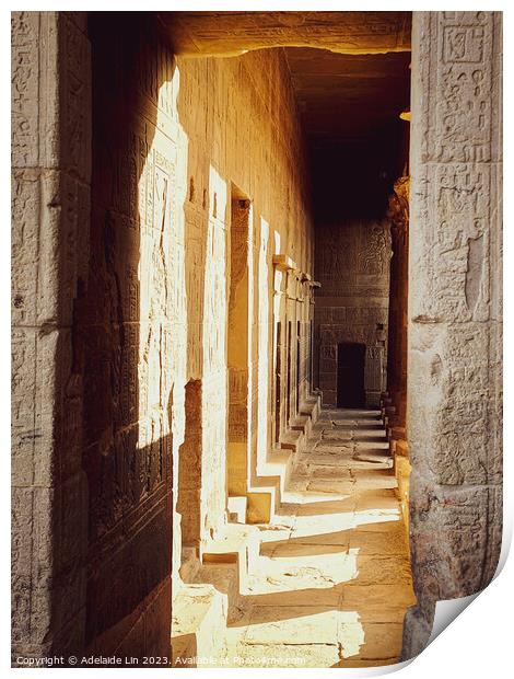 The Golden Corridor at Philae Temple Print by Adelaide Lin