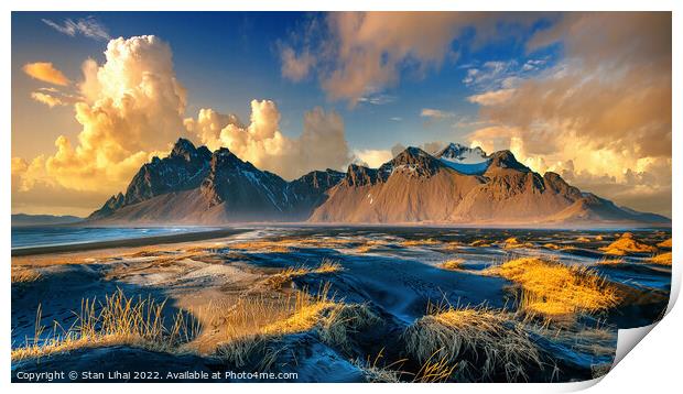 Vestrahorn mountains in Stokksnes, Iceland. Print by Stan Lihai