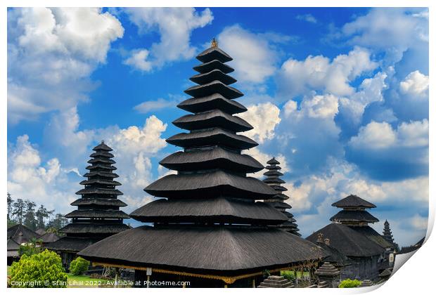 Besakih temple in Bali, Indonesia. Print by Stan Lihai