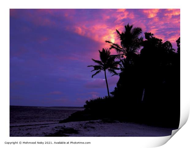 Sunset coastal sky Print by Mehmood Neky