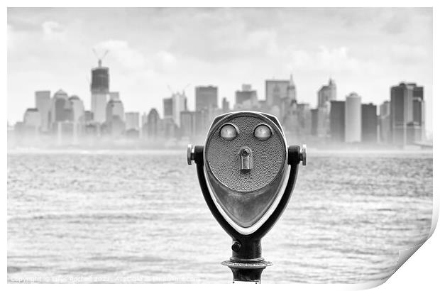 New York from Liberty Island Print by Giles Rocholl