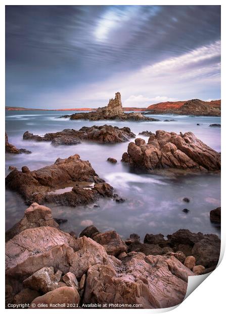 Pregonda rocks Menorca Print by Giles Rocholl