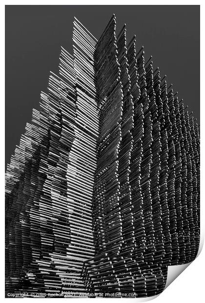 Steel rods metal Print by Giles Rocholl