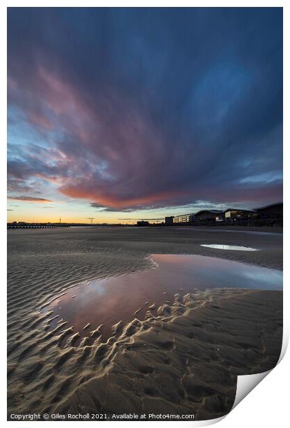 Sunrise Liverpool beach Print by Giles Rocholl