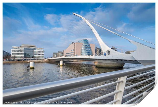 Samuel Beckett Bridge, Dublin, Ireland Print by Giles Rocholl