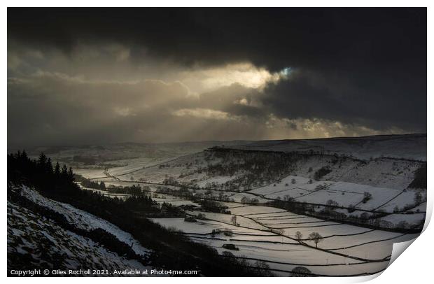 Dramatic storm Wharfedale Yorkshire Print by Giles Rocholl