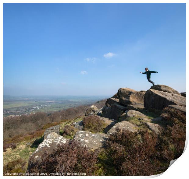 Rock climbing Yorkshire Print by Giles Rocholl