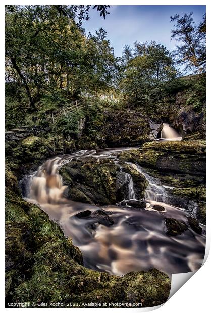 Ingleton waterfalls Yorkshire Print by Giles Rocholl