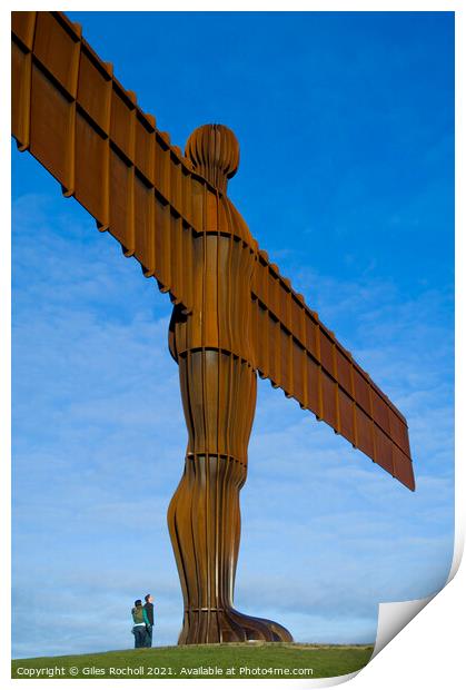 Angel of the North and tourism Print by Giles Rocholl