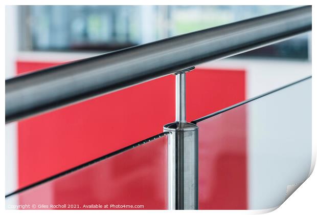 Abstract metal rail and glass art Print by Giles Rocholl