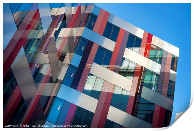 Abstract modern pattern building Print by Giles Rocholl
