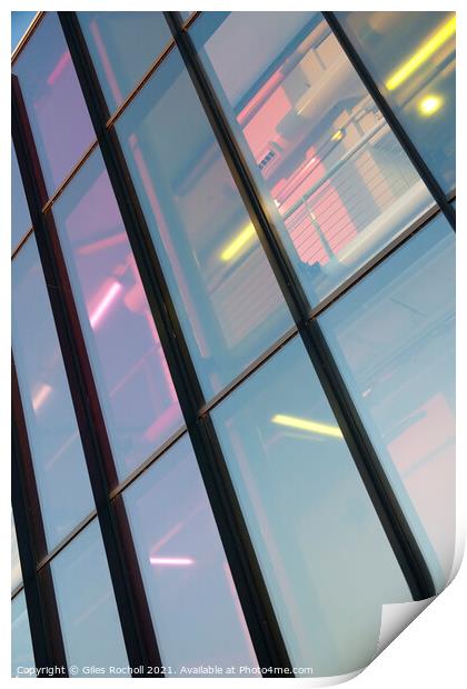 Abstract modern glass exterior Print by Giles Rocholl